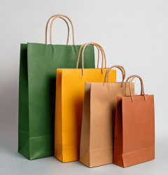 Colored kraft bags with handles