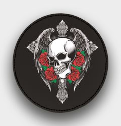 Round Chevron "Skull and roses"