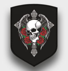 "Skull and roses" chevron