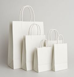 Kraft white bags with handles